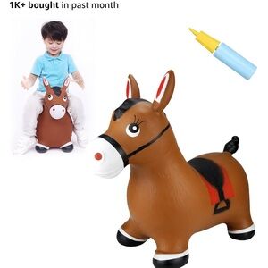 Brown Inflatable Bouncy Horse Toy